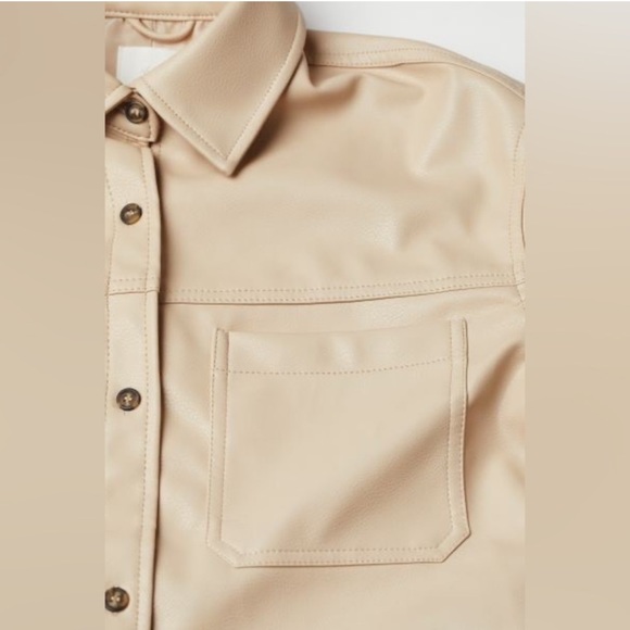 Vegan Leather Button Down Shirt/Jacket - Picture 3 of 5